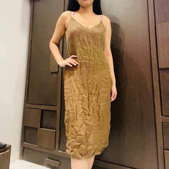 Coffee linen dress - Picture 2 of 5